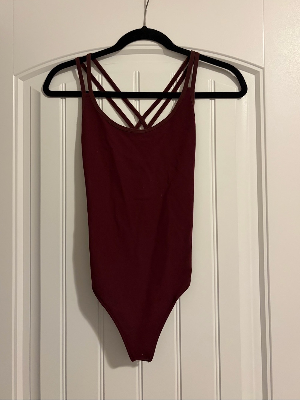 Abercrombie & Fitch Soft AF Collection Strappy Bodysuit - Burgundy - Size Small